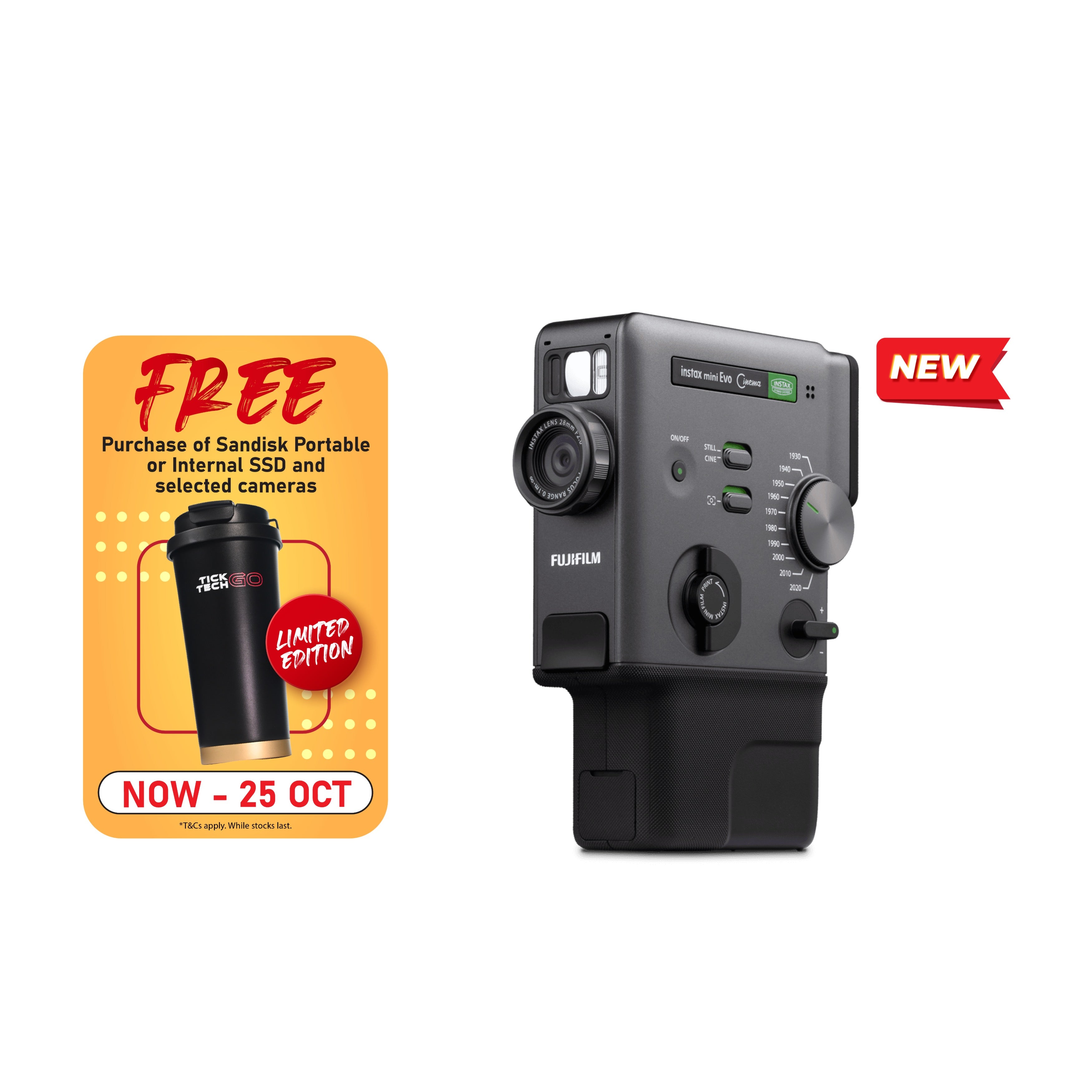 FUJIFILM instax mini Evo Cinema Hybrid Instant Camera-Instant Camera-futuromic